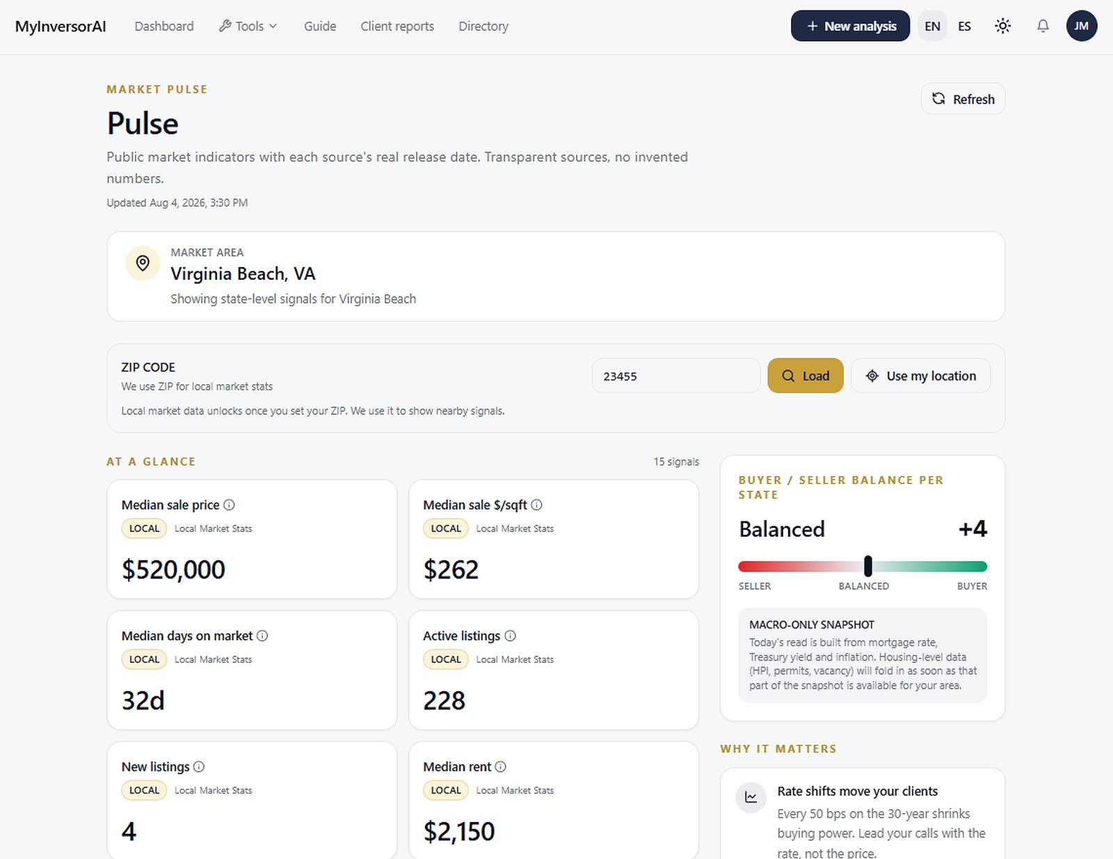 MyInversorAI web Market Pulse